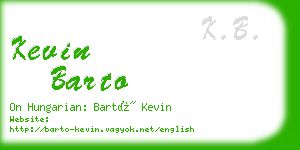 kevin barto business card